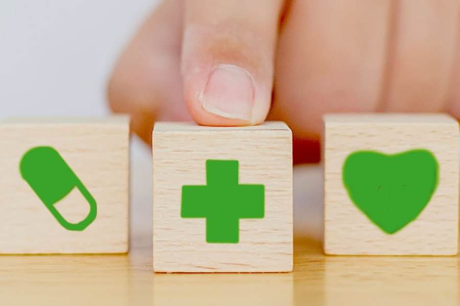 Cubes avec icones de la santé