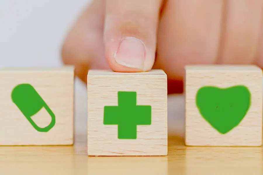 Cubes avec icones de la santé