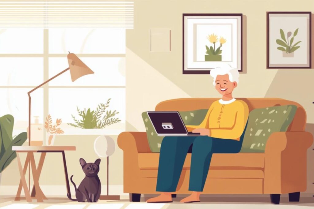 femme senior a la maison